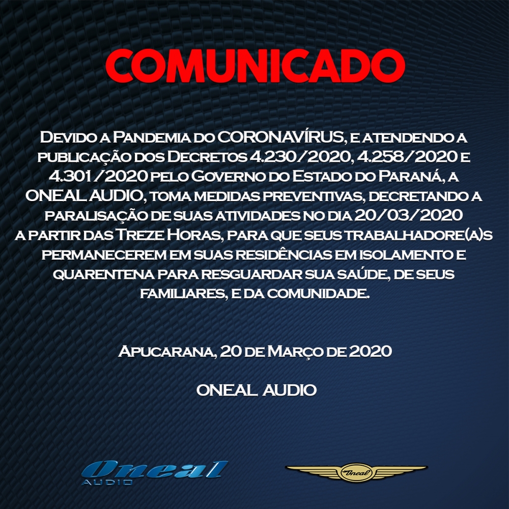 COMUNICADO CORONA VIRUS